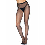 Rhinestone Fishnet Crotchless Tights