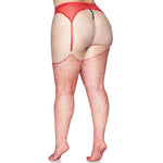 Rhinestone Fishnet Stockings - Plus Size