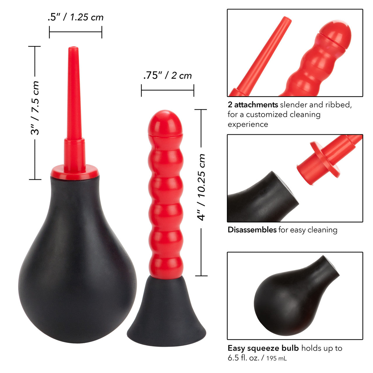 Ribbed Anal Douche with Attachments