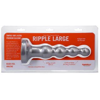 Ripple Large 8 inch Anal Beads Silver Dildo