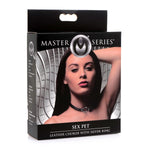 Sex Pet Leather Choker with Silver Ring - Black