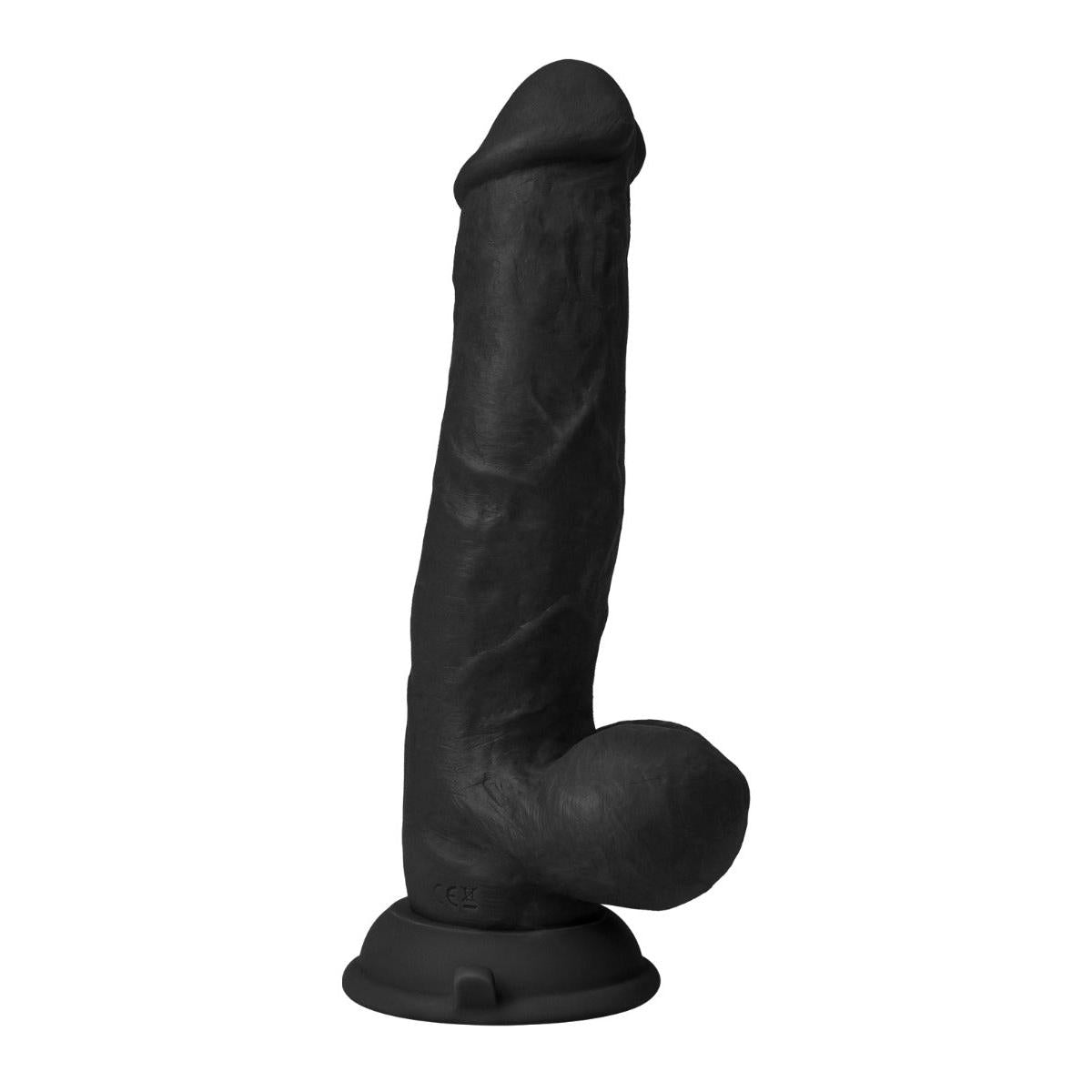 Shaft Vibrating Model N 8.5 inch Black Silicone Dildo