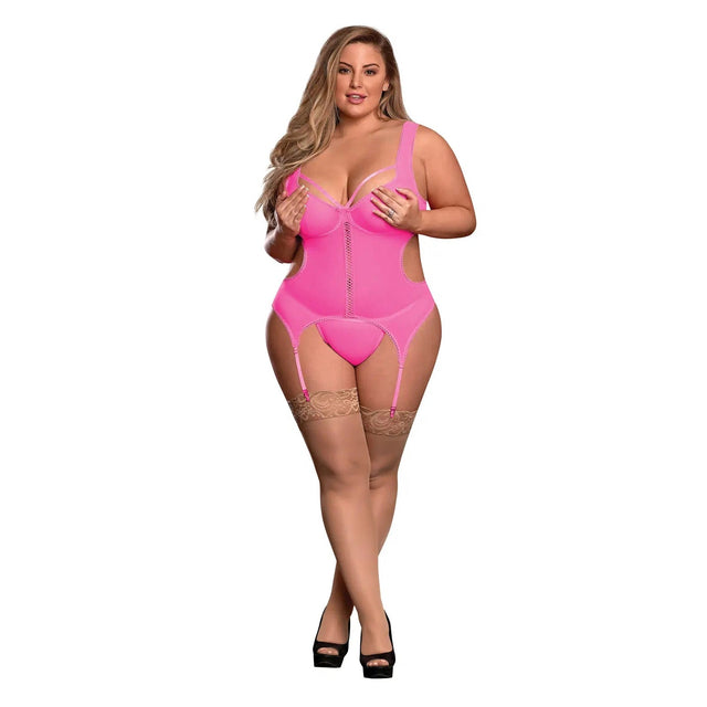 Sheer Mesh Merry Widow & Crotchless G-String