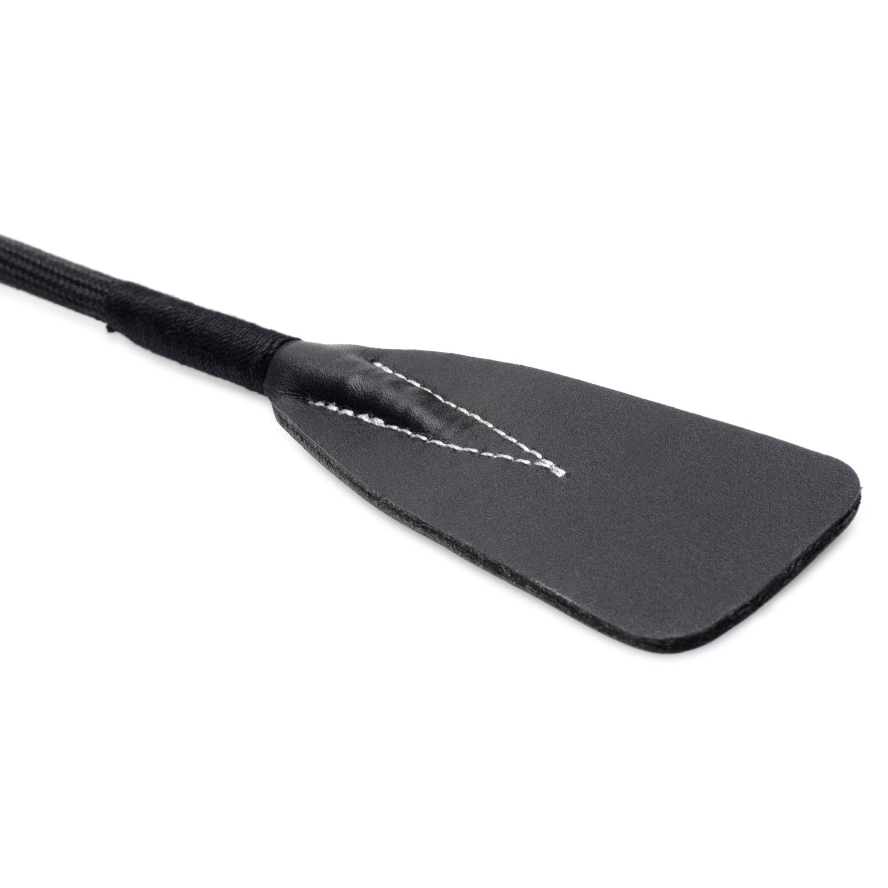 Short Leather Riding Crop with Rhinestone Handle