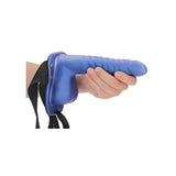 Shots Ouch 8 Inch Ribbed Hollow Strap-On with Balls