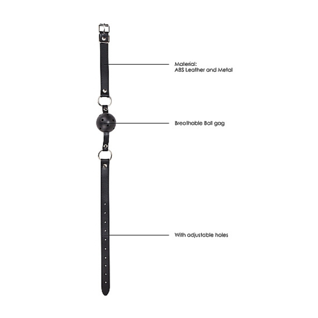 Shots Ouch Ball Gag with Leather Straps