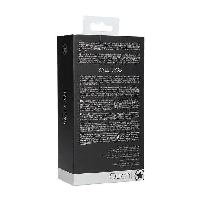 Shots Ouch Ball Gag with Leather Straps