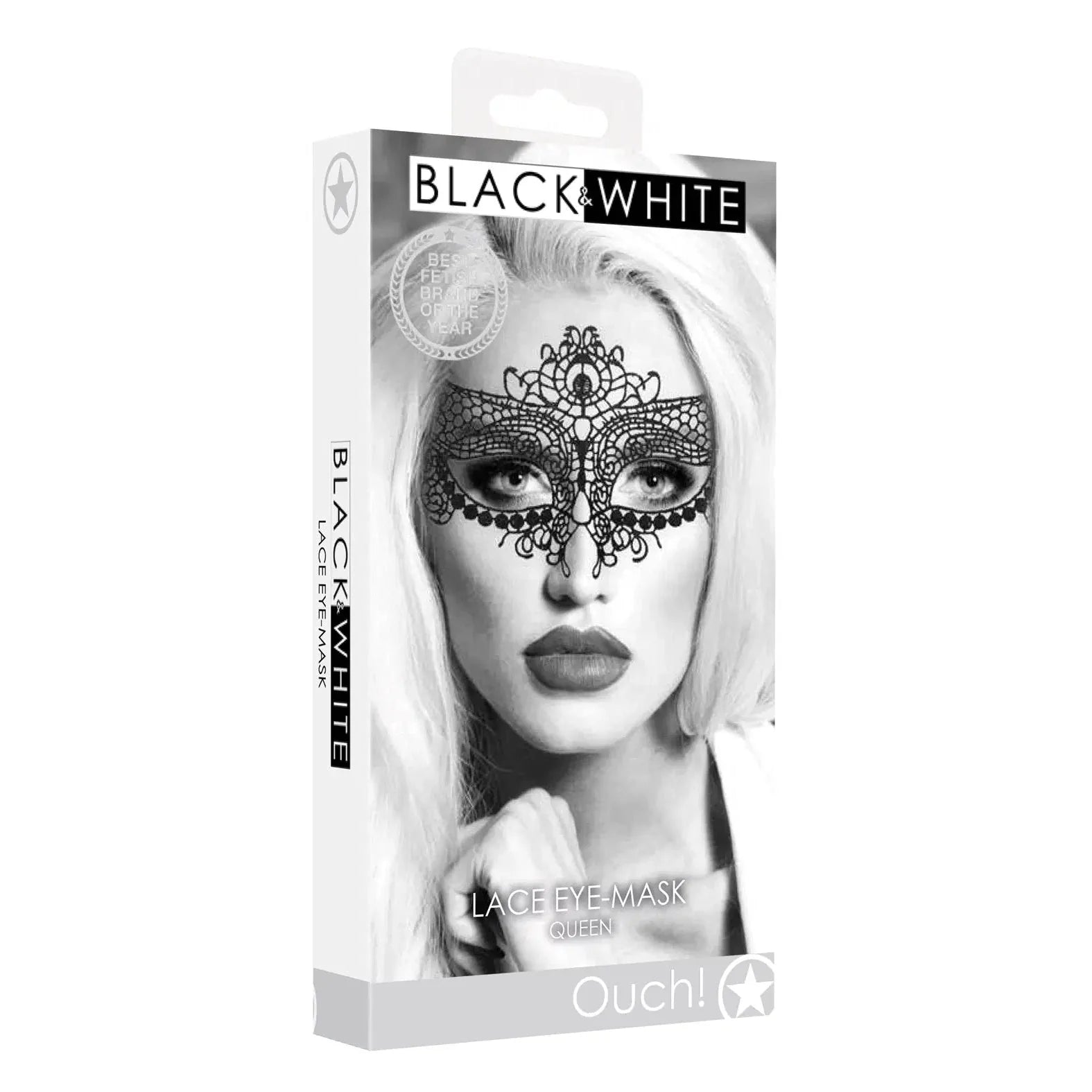 Shots Ouch Black & White Lace Eye Mask