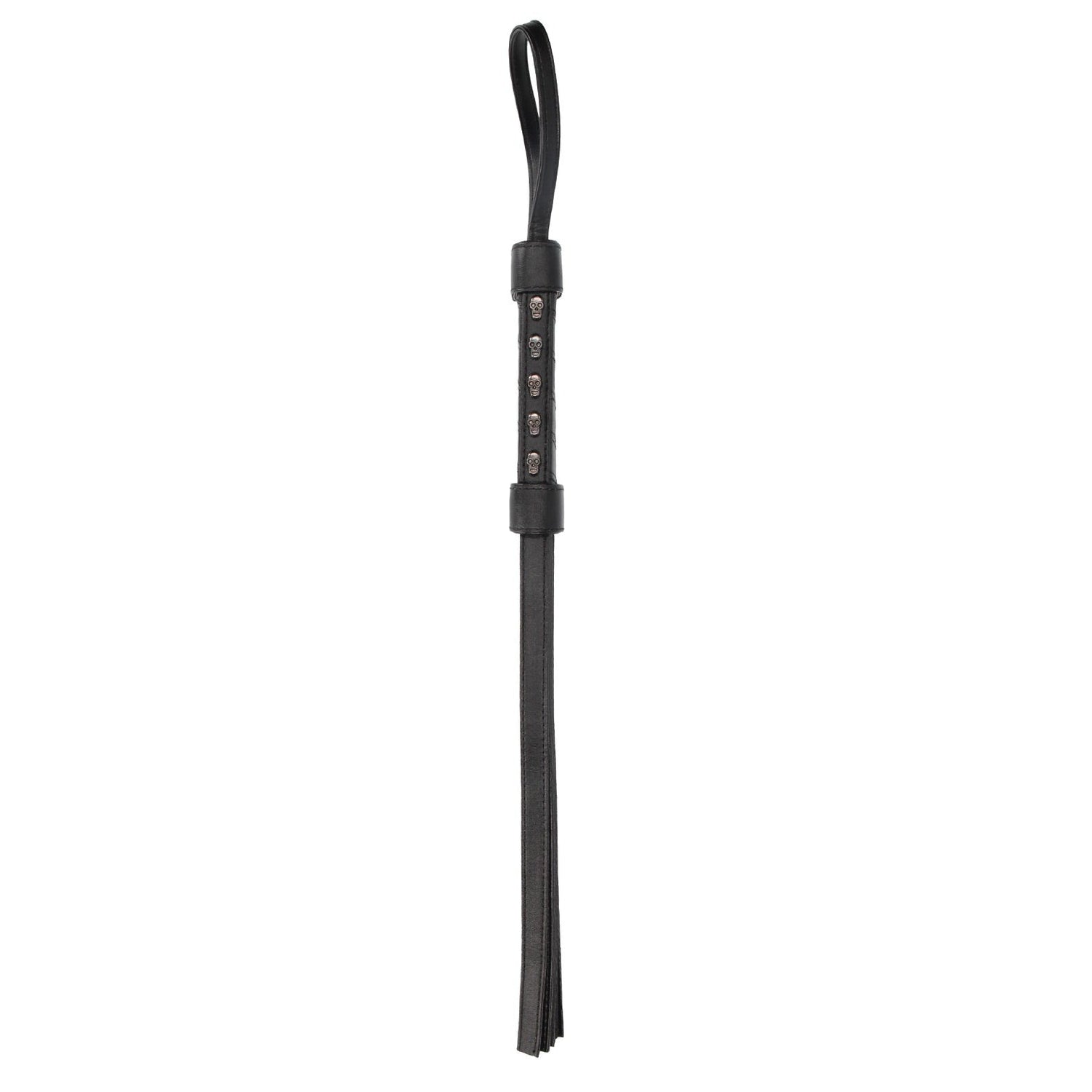 Shots Ouch Skulls and Bones Bonded Leather Whip