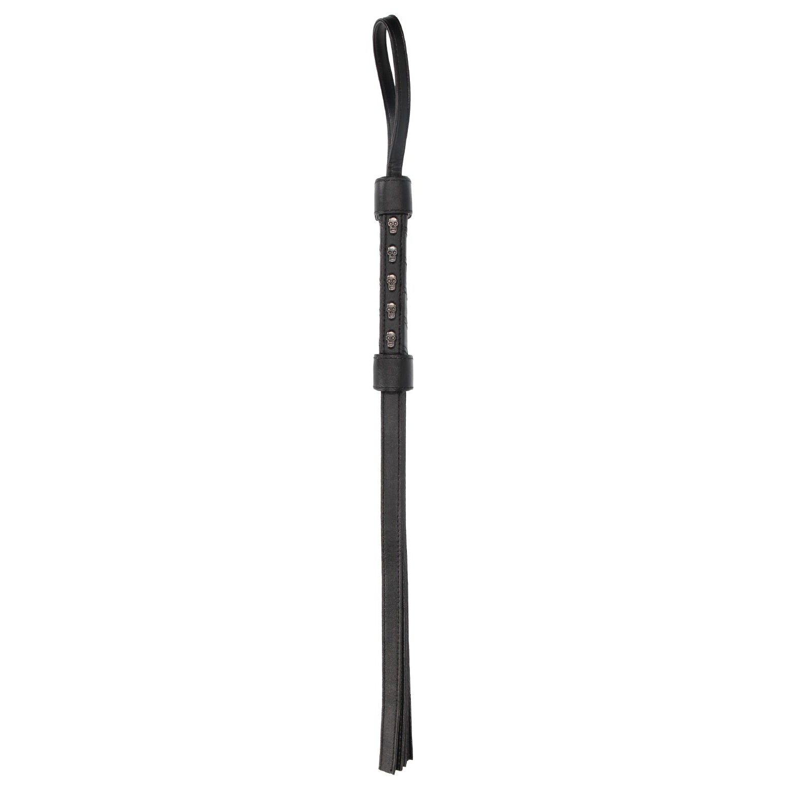 Shots Ouch Skulls and Bones Bonded Leather Whip