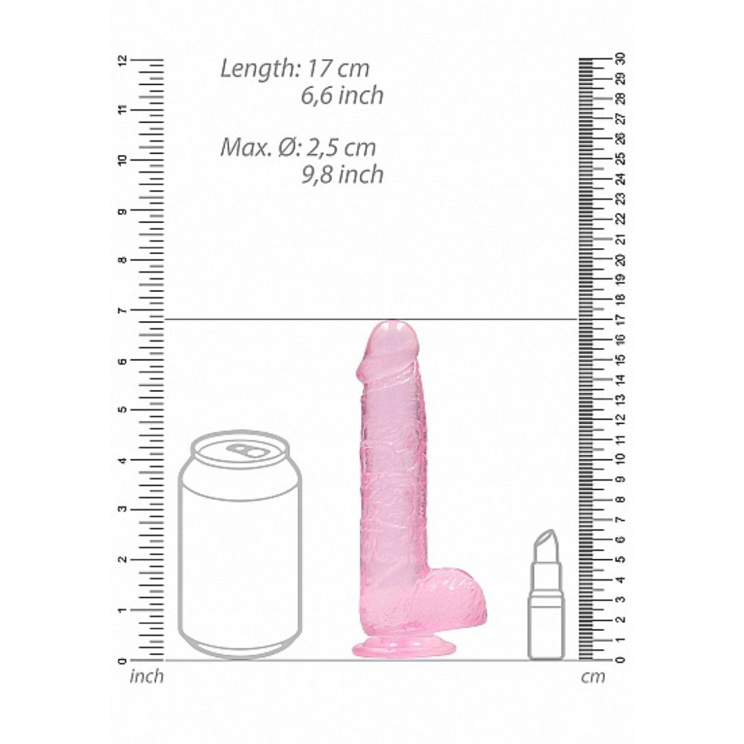 Shots Realrock Realistic Crystal Clear Dildo with Balls