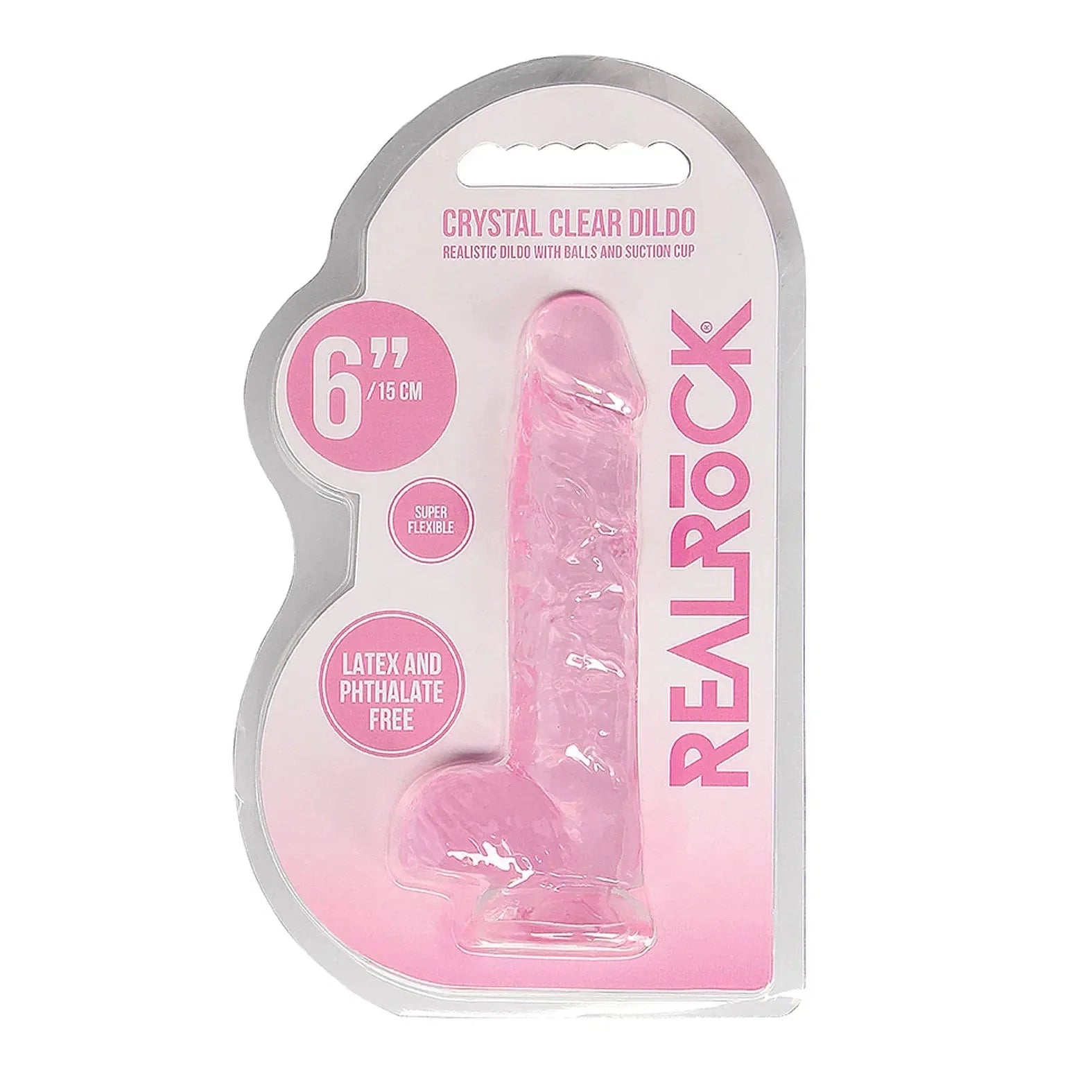 Shots Realrock Realistic Crystal Clear Dildo with Balls