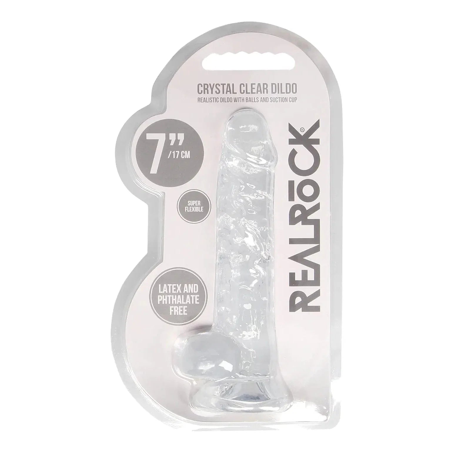 Shots Realrock Realistic Crystal Clear Dildo with Balls
