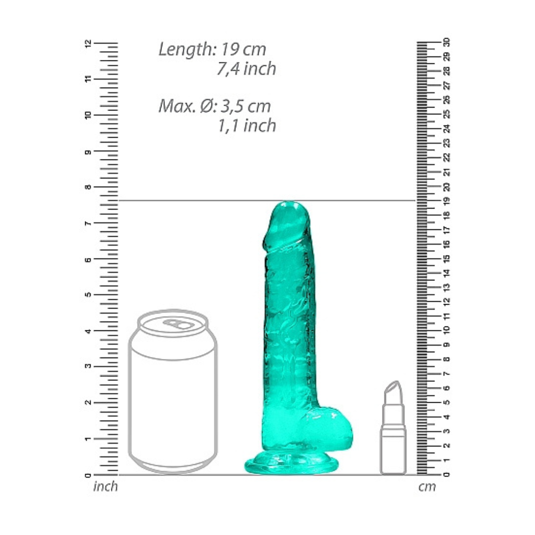 Shots Realrock Realistic Crystal Clear Dildo with Balls