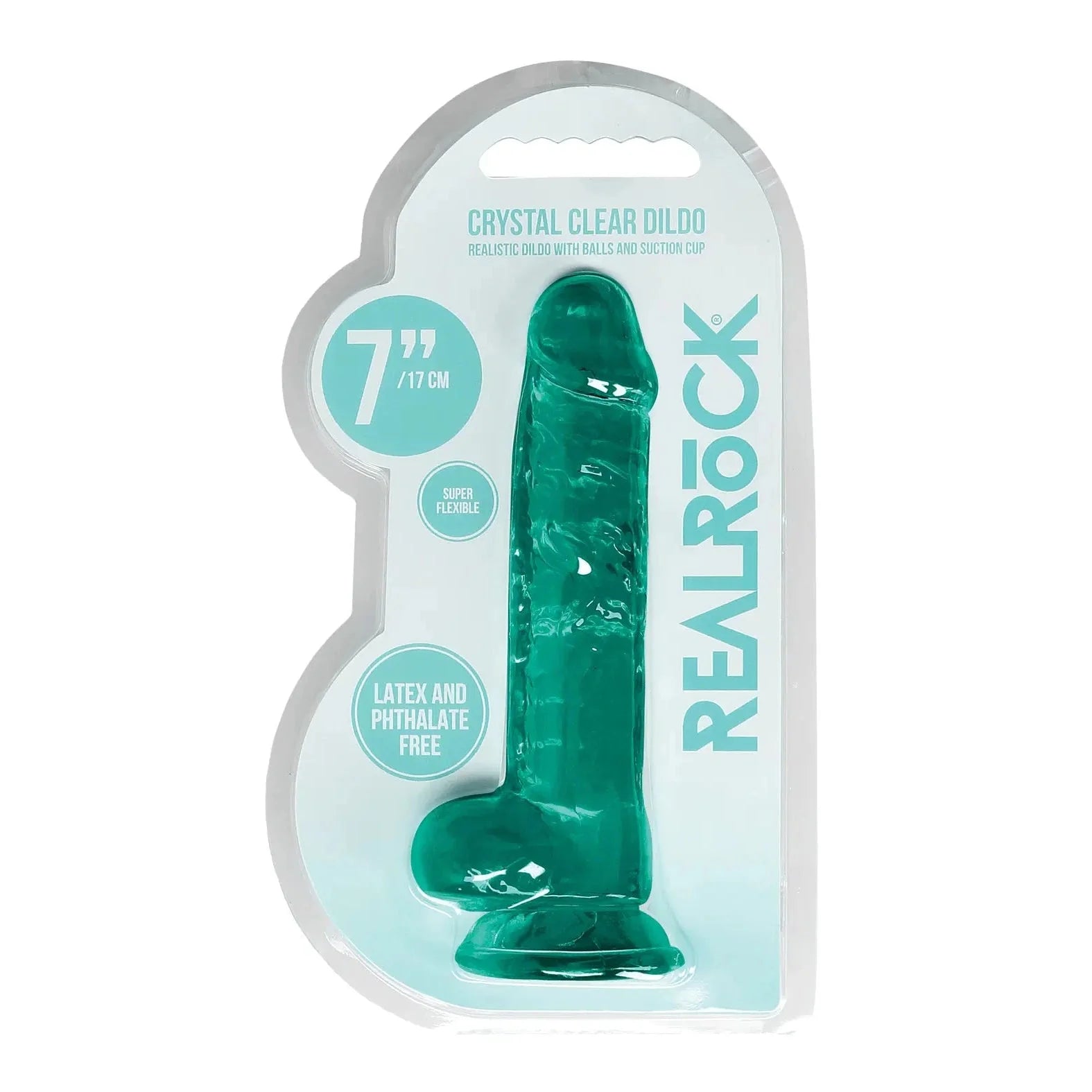 Shots Realrock Realistic Crystal Clear Dildo with Balls