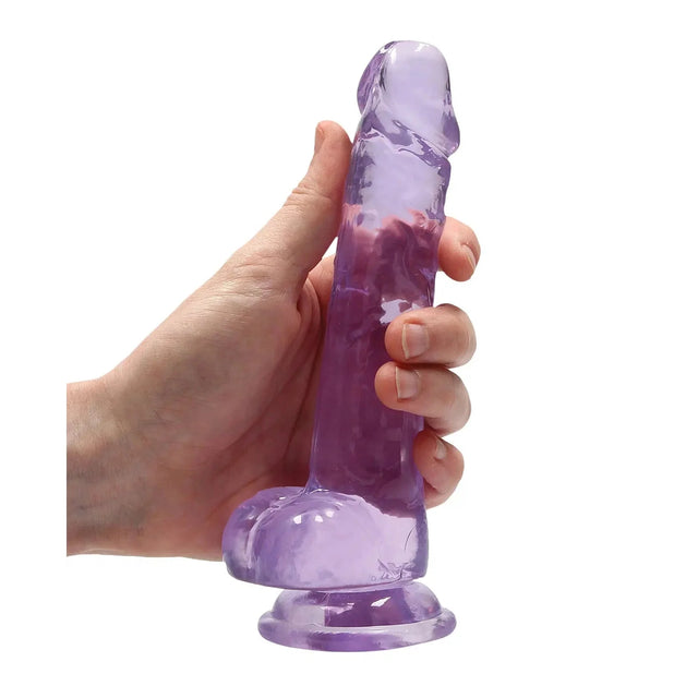 Shots Realrock Realistic Crystal Clear Dildo with Balls