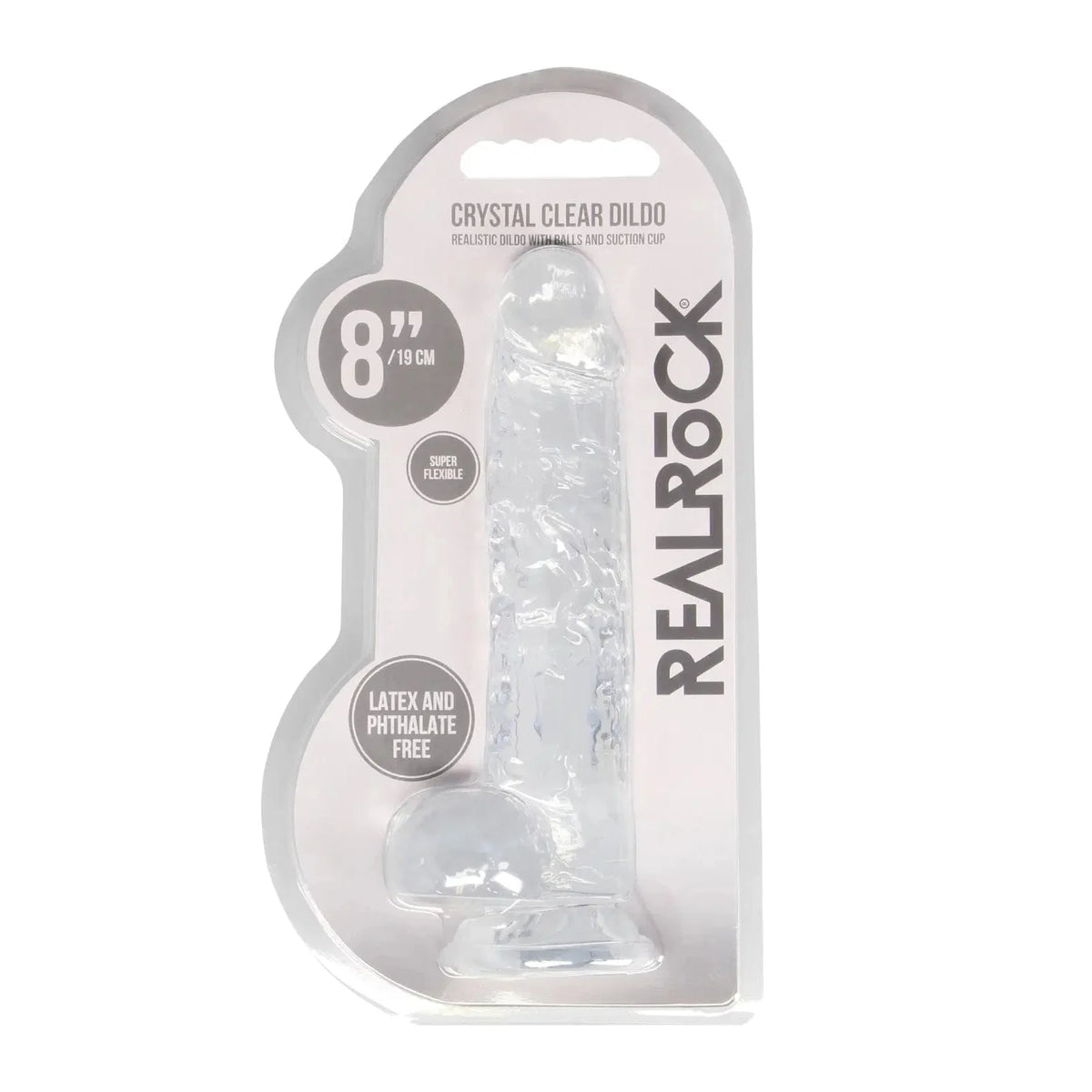 Shots Realrock Realistic Crystal Clear Dildo with Balls