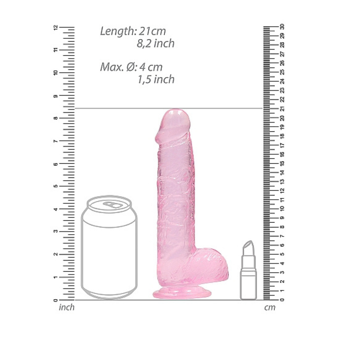 Shots Realrock Realistic Crystal Clear Dildo with Balls