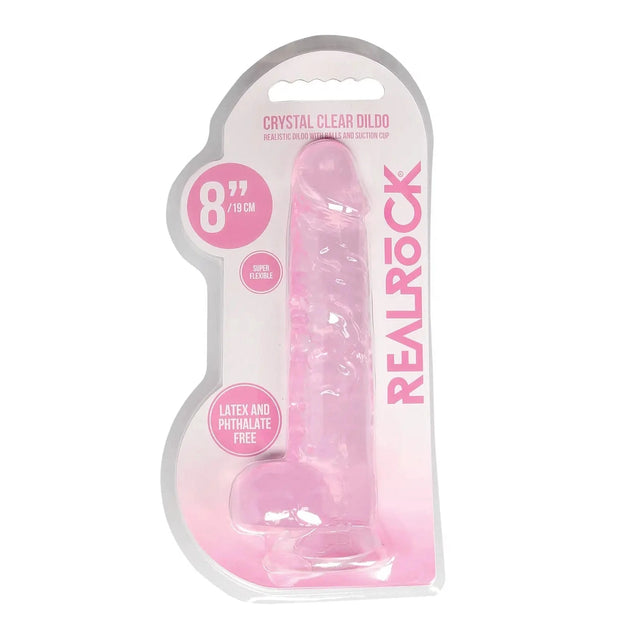 Shots Realrock Realistic Crystal Clear Dildo with Balls