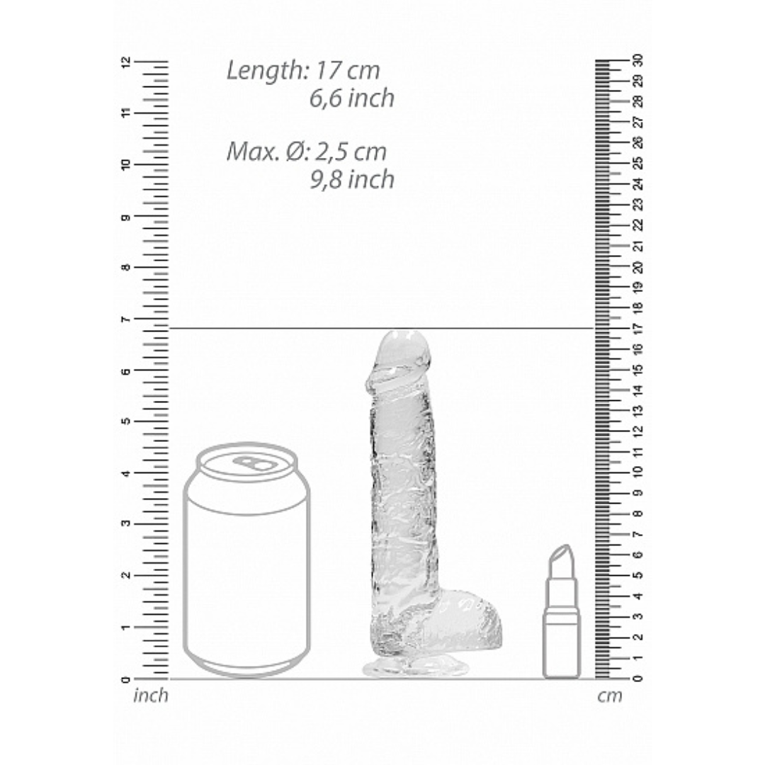 Shots Realrock Realistic Crystal Clear Dildo with Balls
