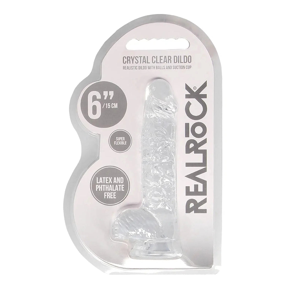 Shots Realrock Realistic Crystal Clear Dildo with Balls