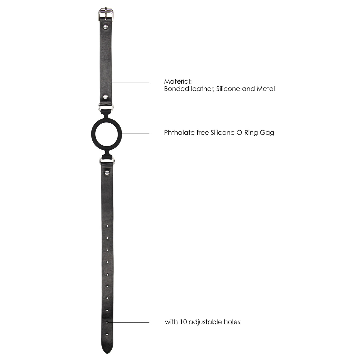 Shots Silicone Ring Gag With Adjustable Bonded Leather Straps