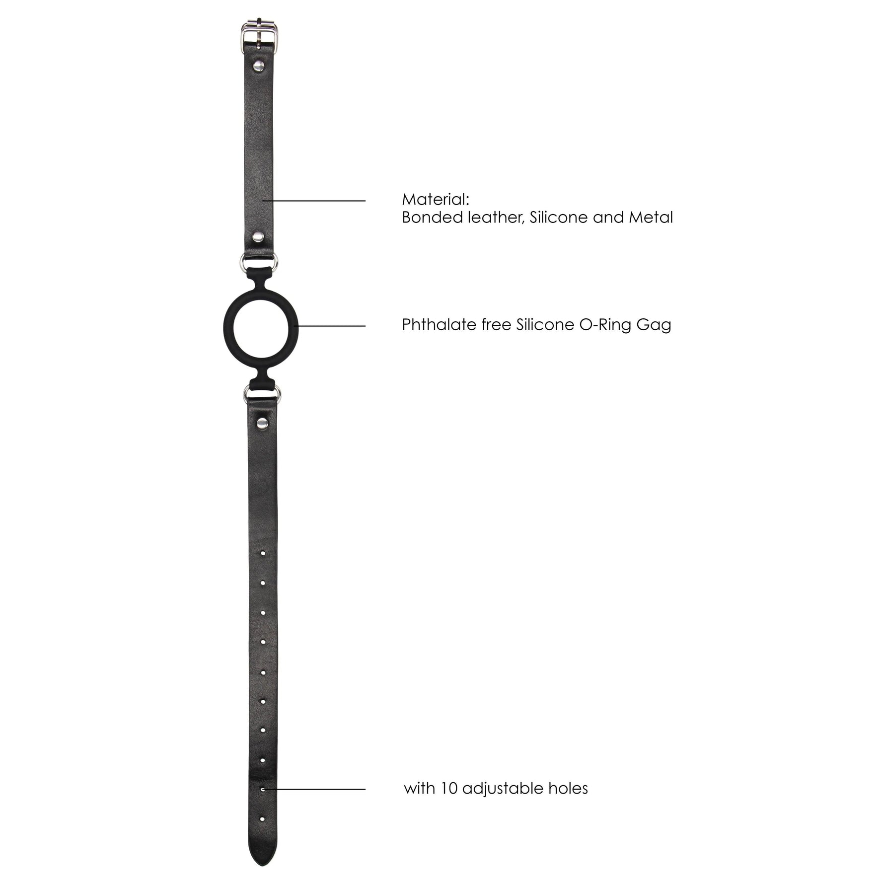 Shots Silicone Ring Gag With Adjustable Bonded Leather Straps