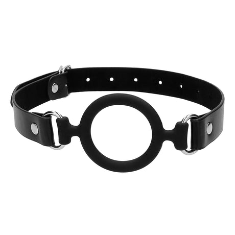 Shots Silicone Ring Gag With Adjustable Bonded Leather Straps