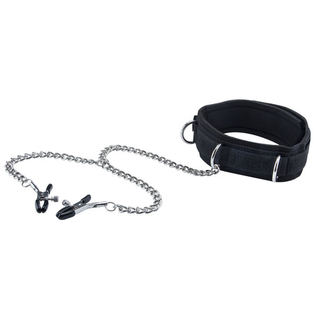 Shots Velcro Collar With Nipple Clamps