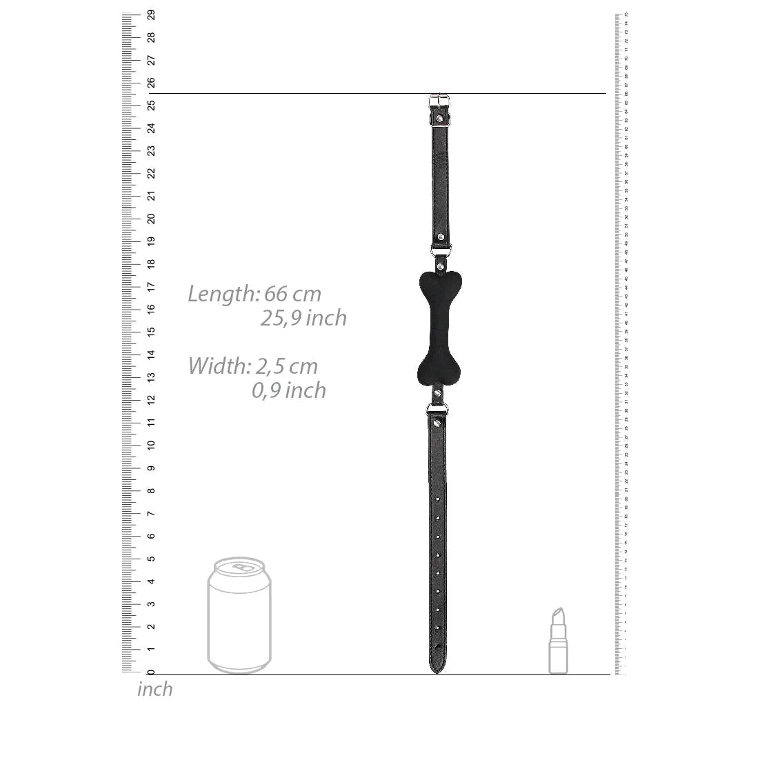 Silicone Bone Gag with Adjustable Leather Straps