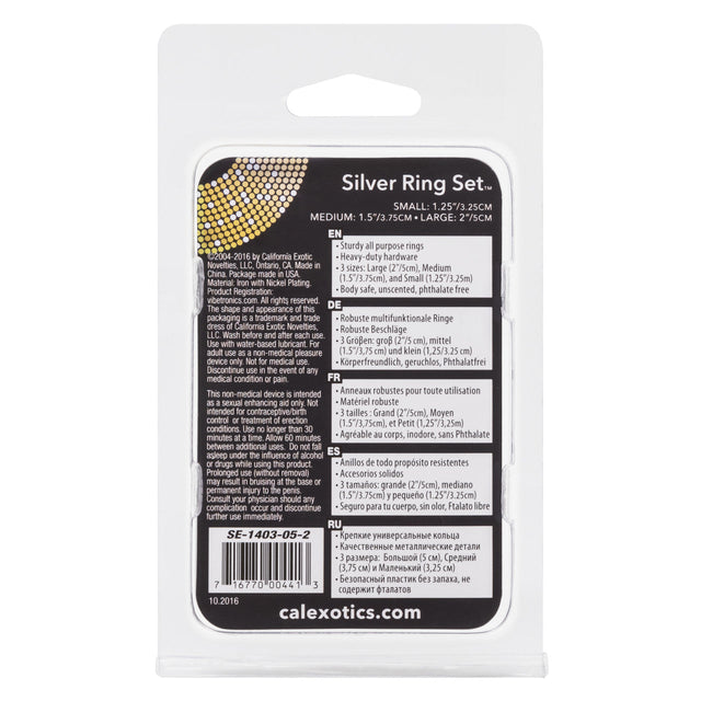 Silver Rings Metal Cock Ring Set