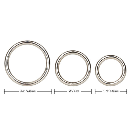 Silver Rings Metal Cock Ring Set