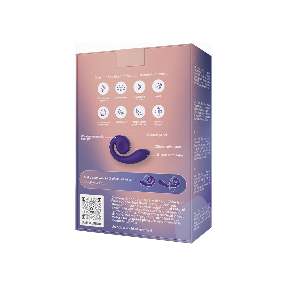 Snail Vibe Gizi Silicone Rechargeable Dual Stimulation Vibrator