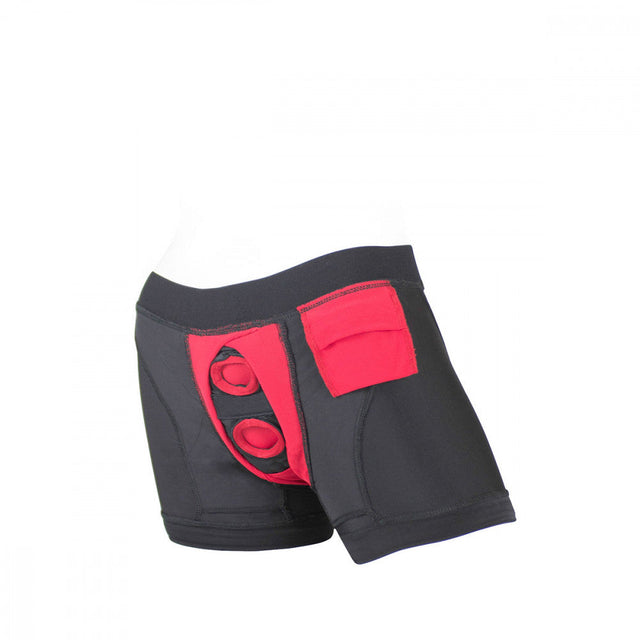 SpareParts Tomboii Black & Red Boxer Briefs Harness - Plus Size