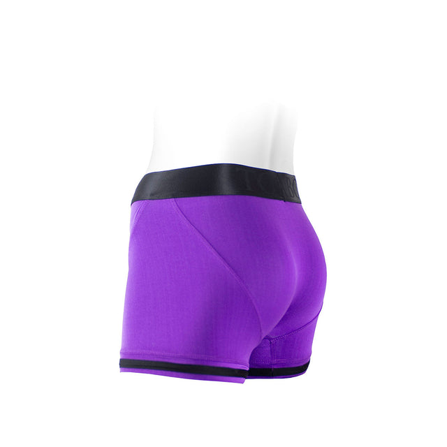 SpareParts Tomboii Purple & Black Boxer Briefs Harness - Plus Size