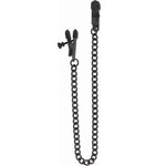 Spartacus Adjustable Broad Tip Nipple Clamps with Black Link Chain