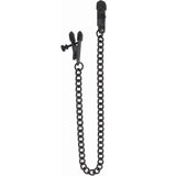 Spartacus Adjustable Broad Tip Nipple Clamps with Black Link Chain
