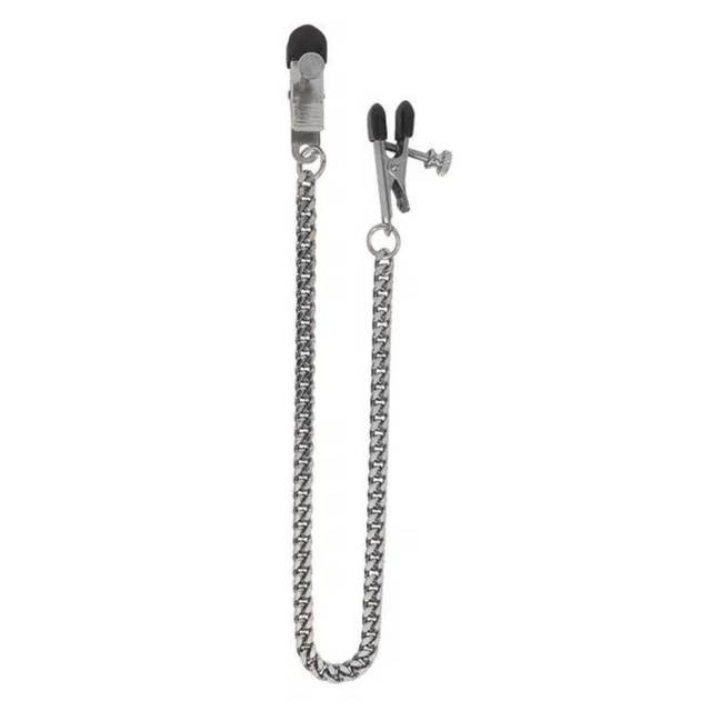 Spartacus Adjustable Broad Tip Nipple Clamps with Jewel Chain