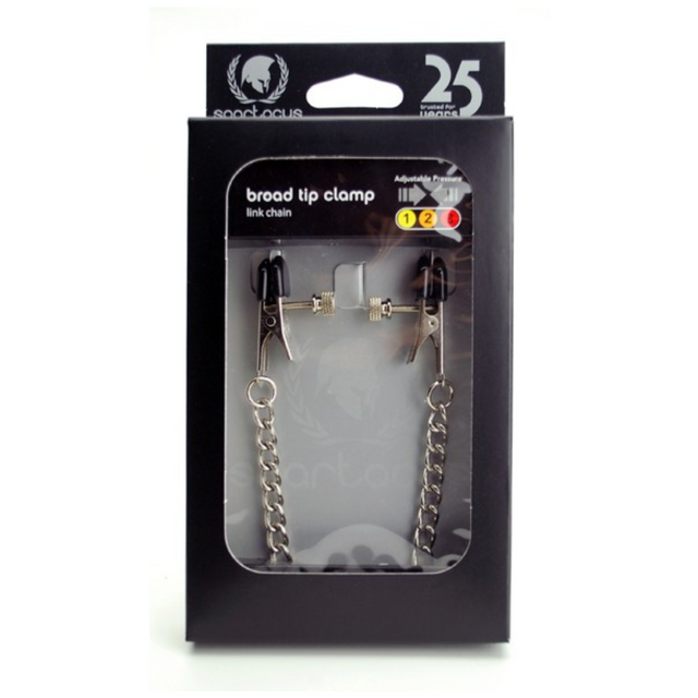 Spartacus Adjustable Broad Tip Nipple Clamps with Link Chain