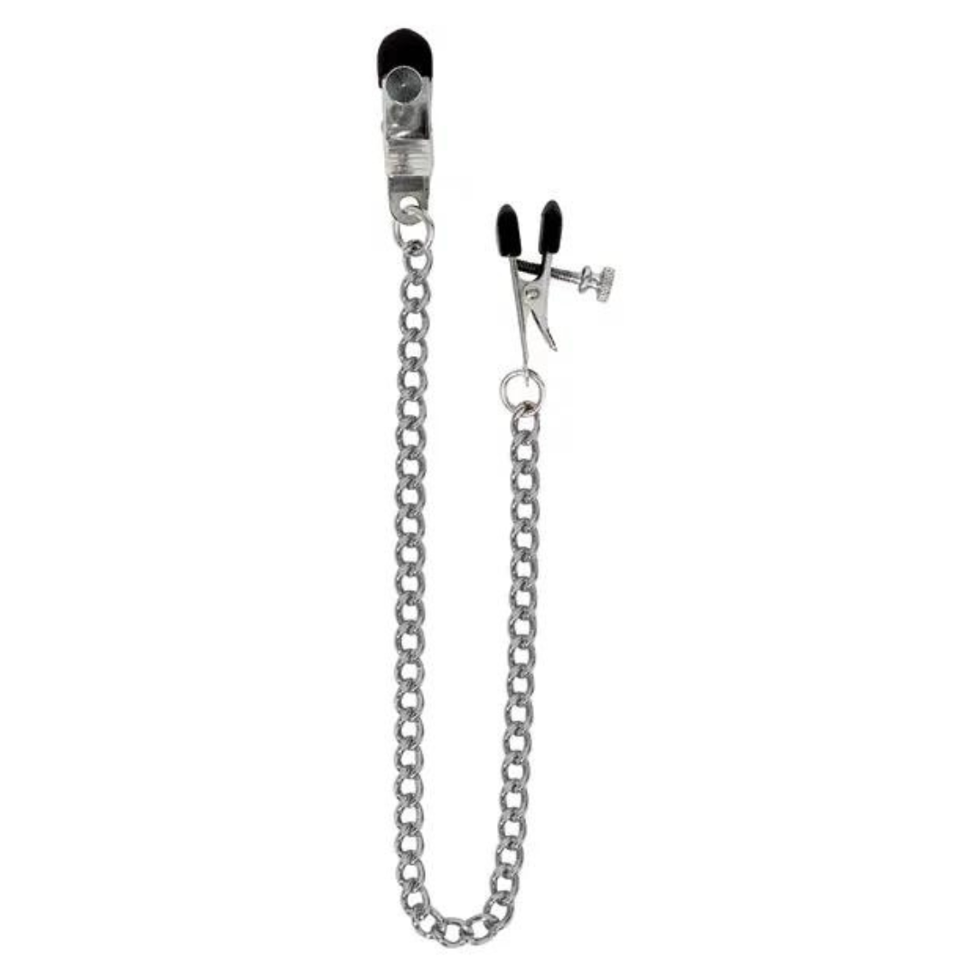 Spartacus Adjustable Broad Tip Nipple Clamps with Link Chain