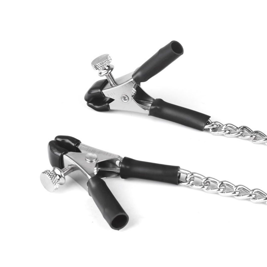 Spartacus Adjustable Micro Plier Nipple Clamps with Link Chain