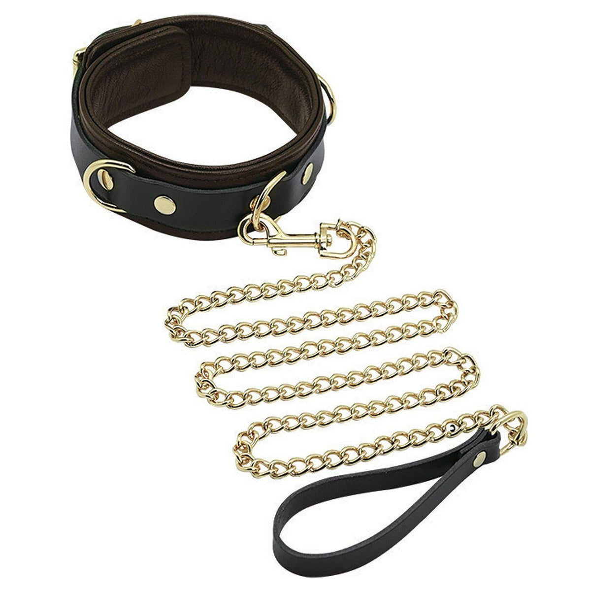 Spartacus Collar & Leash Brown Leather
