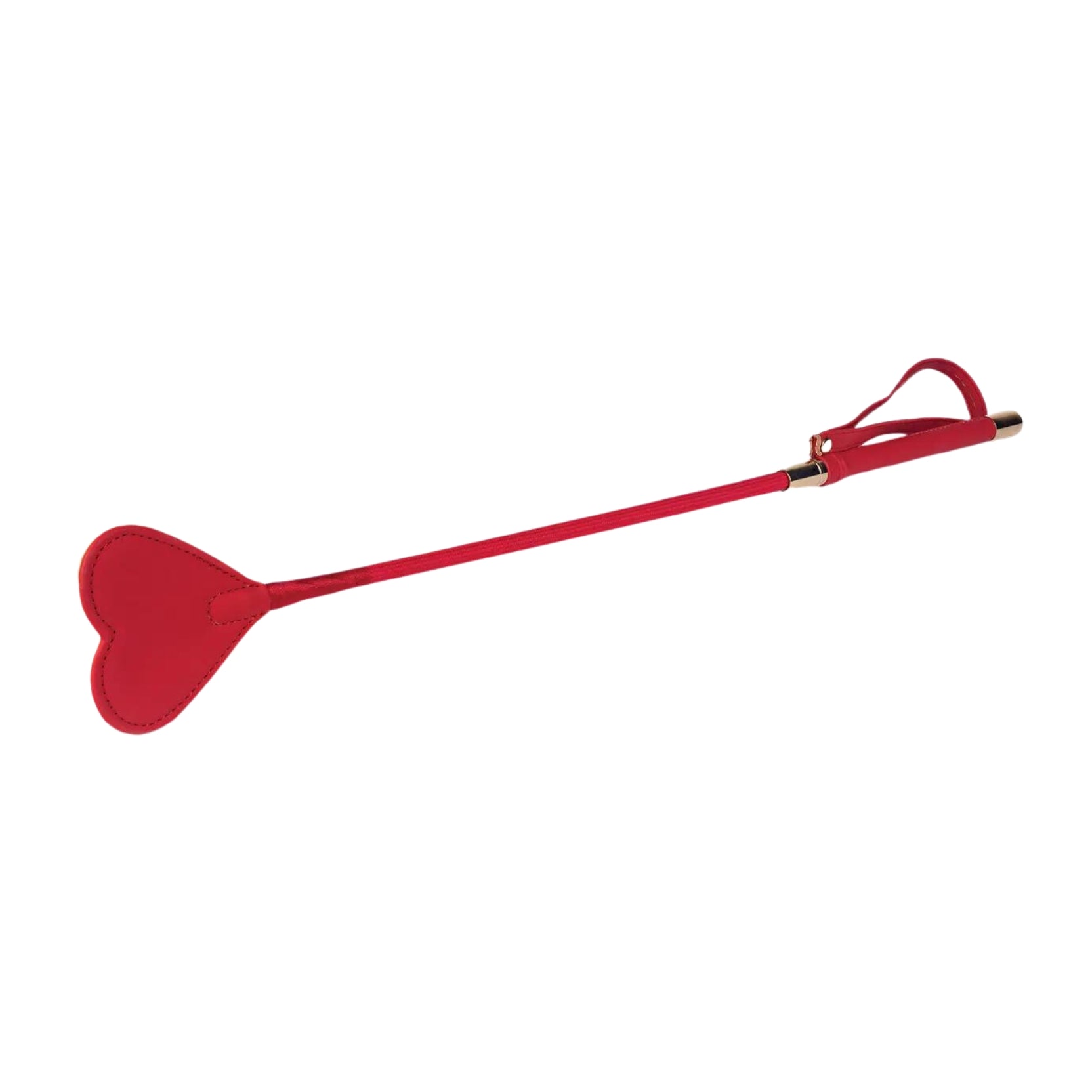Spartacus PU Riding Crop with Plush Heart Shape Tip - HotCherry