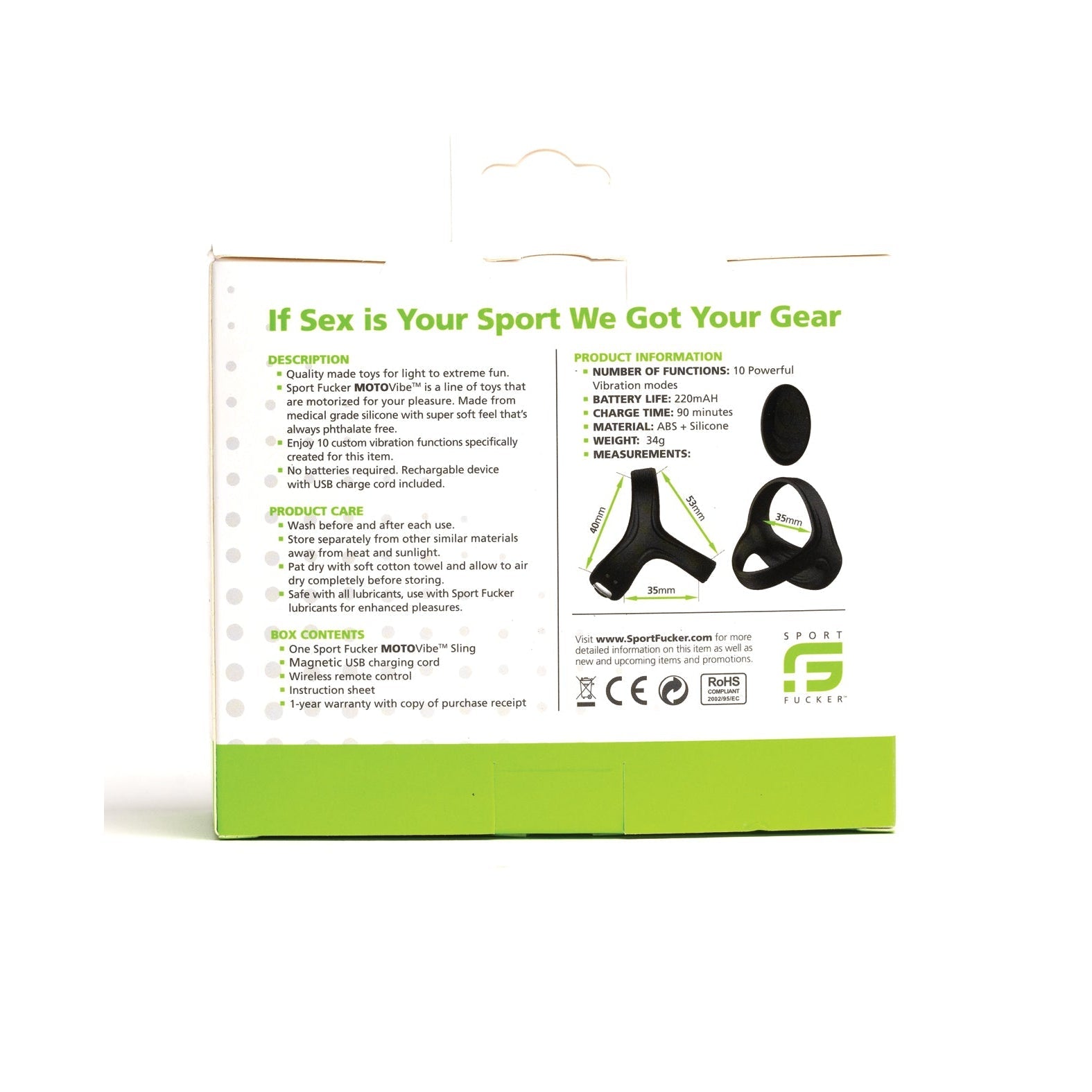 Sport Fucker Motovibe Sling Cockring with Remote