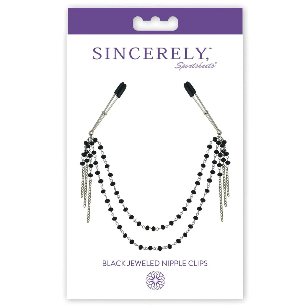 Sportsheets Midnight Black Jeweled Nipple Clips