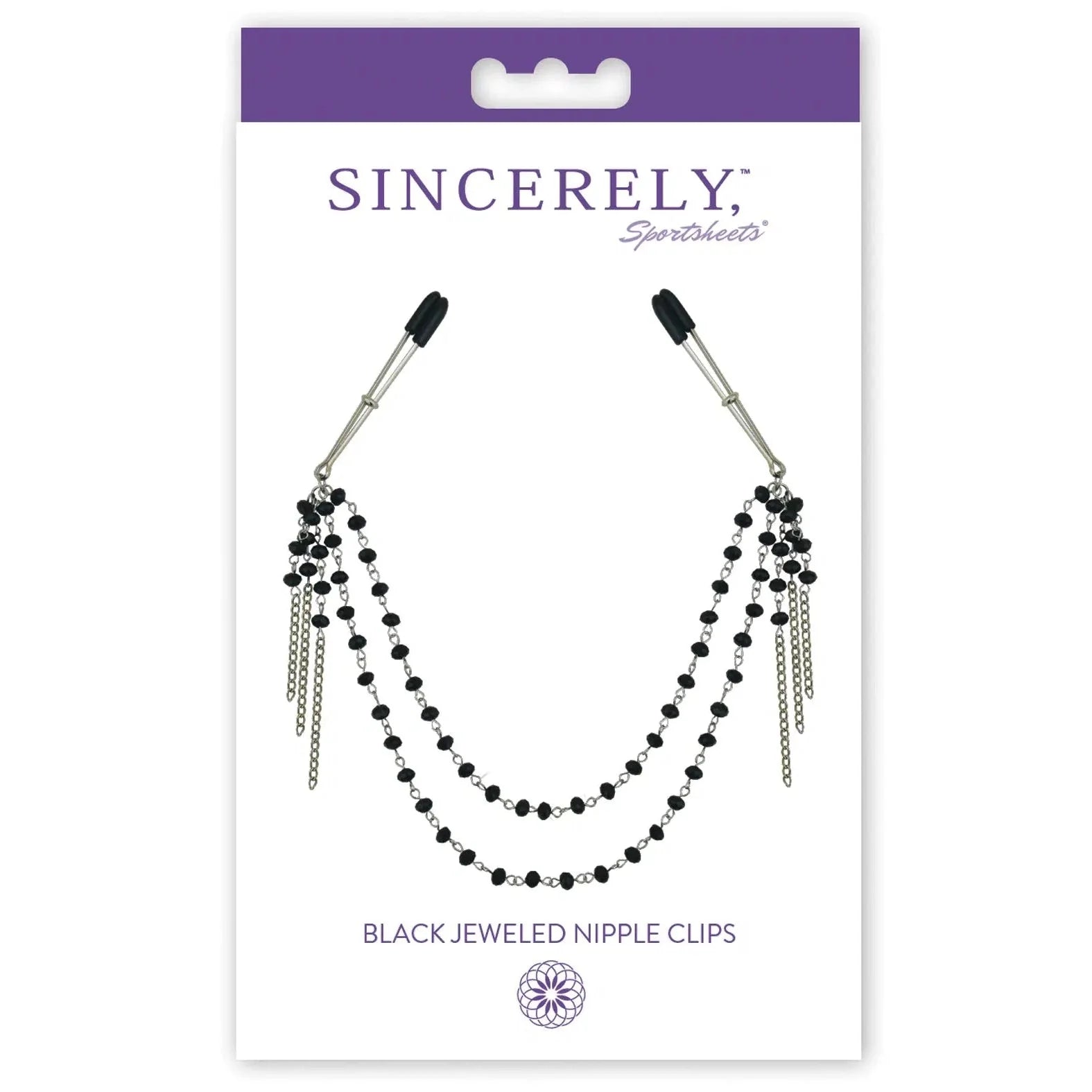 Sportsheets Midnight Black Jeweled Nipple Clips