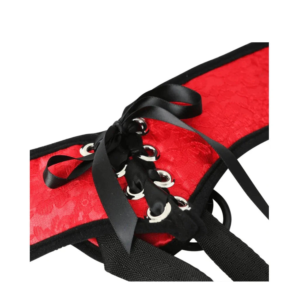 Sportsheets Red Lace Corset Strap On Harness