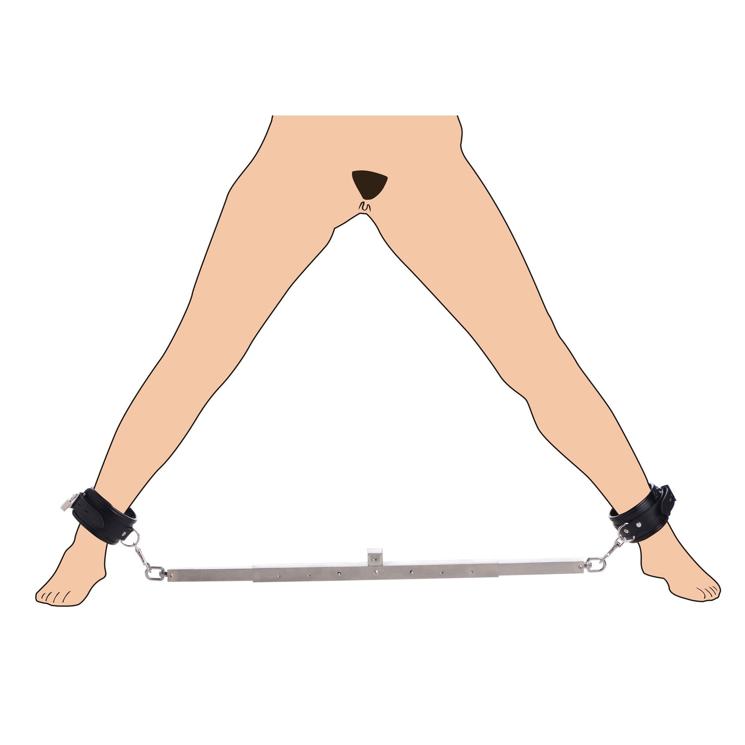 Squat Anal Impaler with Spreader Bar and Cuffs
