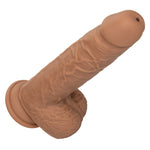 Squirting Fuck Stick 9" Vibrating Silicone Suction Cup Dildo - Brown