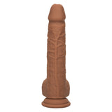 Squirting Fuck Stick 9" Vibrating Silicone Suction Cup Dildo - Brown